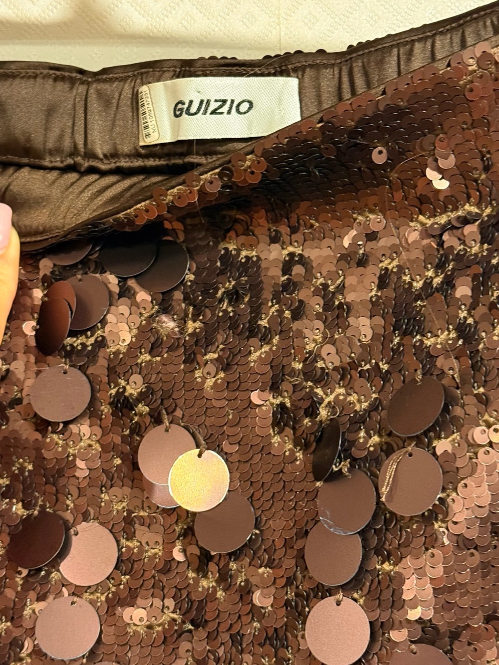 Anthro Sequin Mini Skirt in Dusty Rose - Picture 15 of 16
